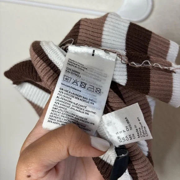 H&M Brown and White Striped halter top - Picture 7 of 8